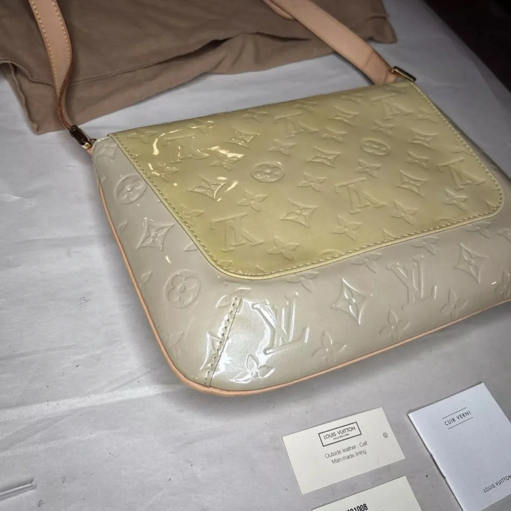 Luxury Louis Vuitton Tan and Cream Shoulder Bag with Monogram Design NWOT